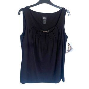 Donna Fashions Black Classic Sleeveless Tank Top with Accents Size XL